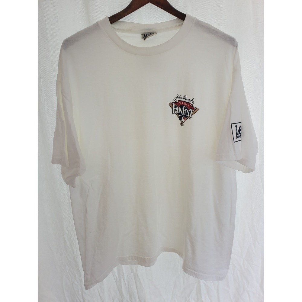 VTG John Hancock All Star FanFest MLB T Shirt Mens XL Lee Sport White 2001